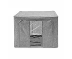 Linen Look Collapsible Box with Window, Extra Large, Charcoal - Anko