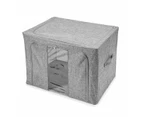 Linen Look Collapsible Box with Window, Extra Large, Charcoal - Anko