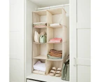 Linen Look 8 Cube Hanging Organiser, Beige - Anko