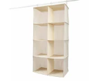 Linen Look 8 Cube Hanging Organiser, Beige - Anko