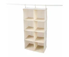 Linen Look 8 Cube Hanging Organiser, Beige - Anko