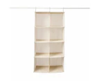 Linen Look 8 Cube Hanging Organiser, Beige - Anko