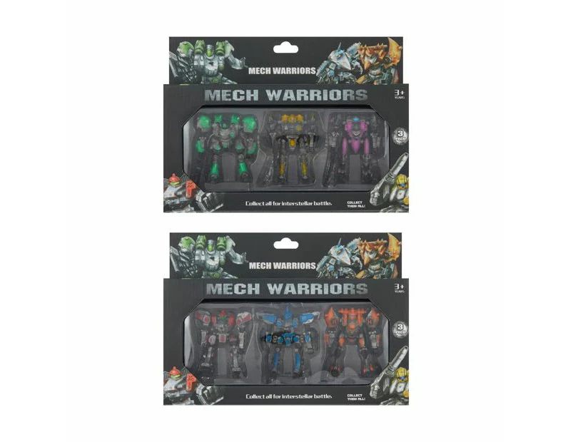 3 Pack Mech Warriors Action Figures - Assorted