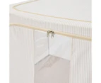 Linen Look Collapsible Box with Window, Extra Large, Stripe - Anko