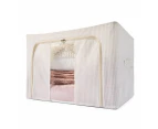 Linen Look Collapsible Box with Window, Large, Stripe - Anko