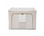 Linen Look Collapsible Box with Window, Large, Stripe - Anko