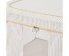 Linen Look Collapsible Box with Window, Large, Stripe - Anko