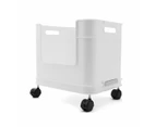 5 Piece Plastic Stackable Trolley, White - Anko