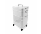 5 Piece Plastic Stackable Trolley, White - Anko