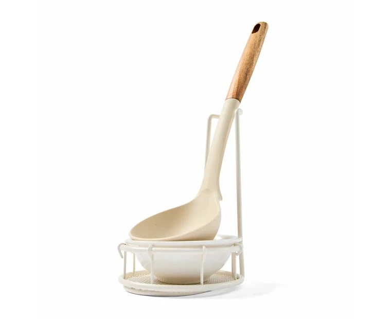 Off White Upright Spoon Rest - Anko