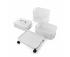 5 Piece Plastic Stackable Trolley, White - Anko