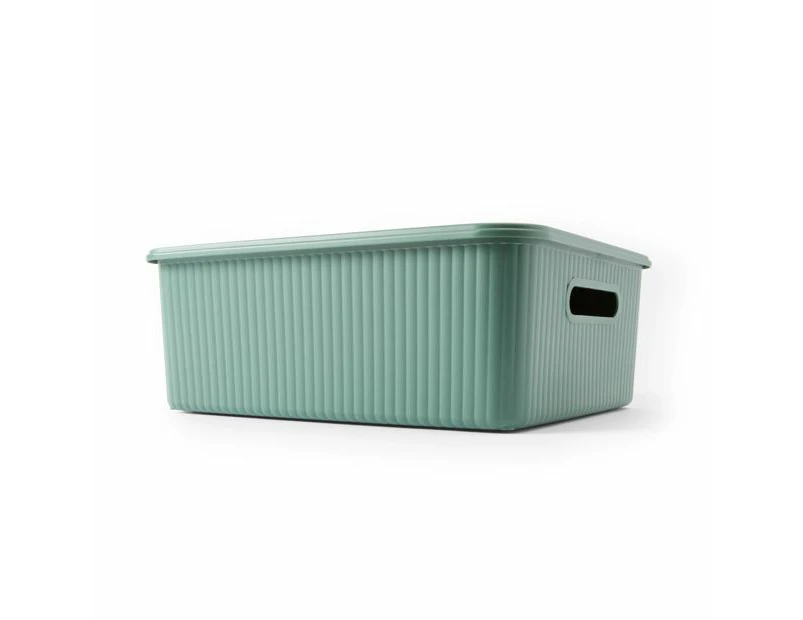 11L Ribbed Container, Green - Anko