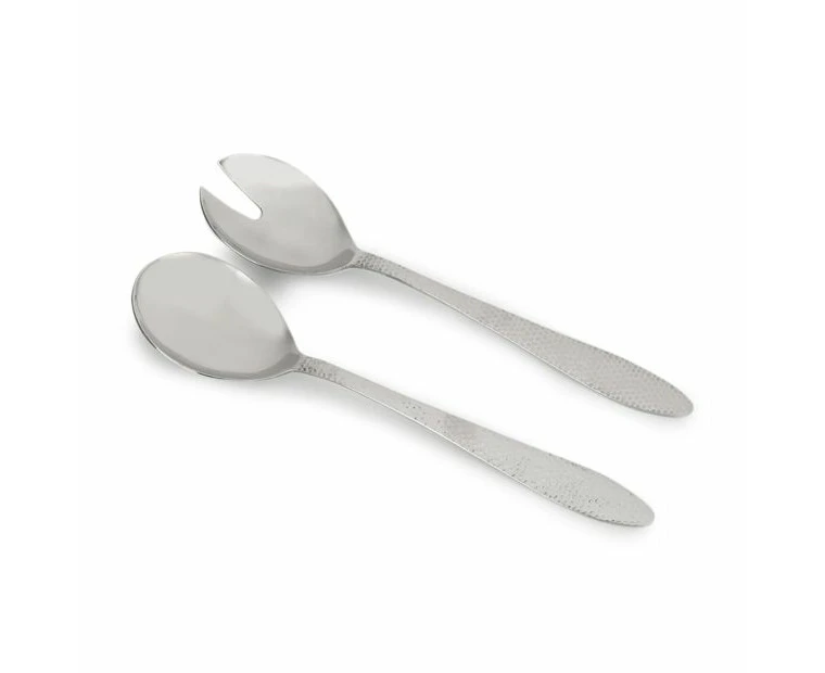 2 Pack Silver Hammered Salad Servers - Anko