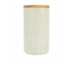 Large White Linear Glazed Canister - Anko