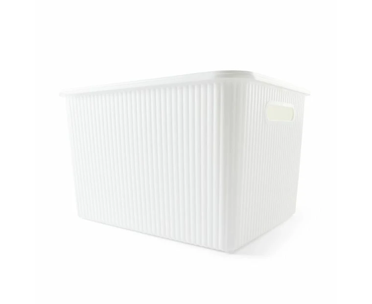 18L Ribbed Container, White - Anko