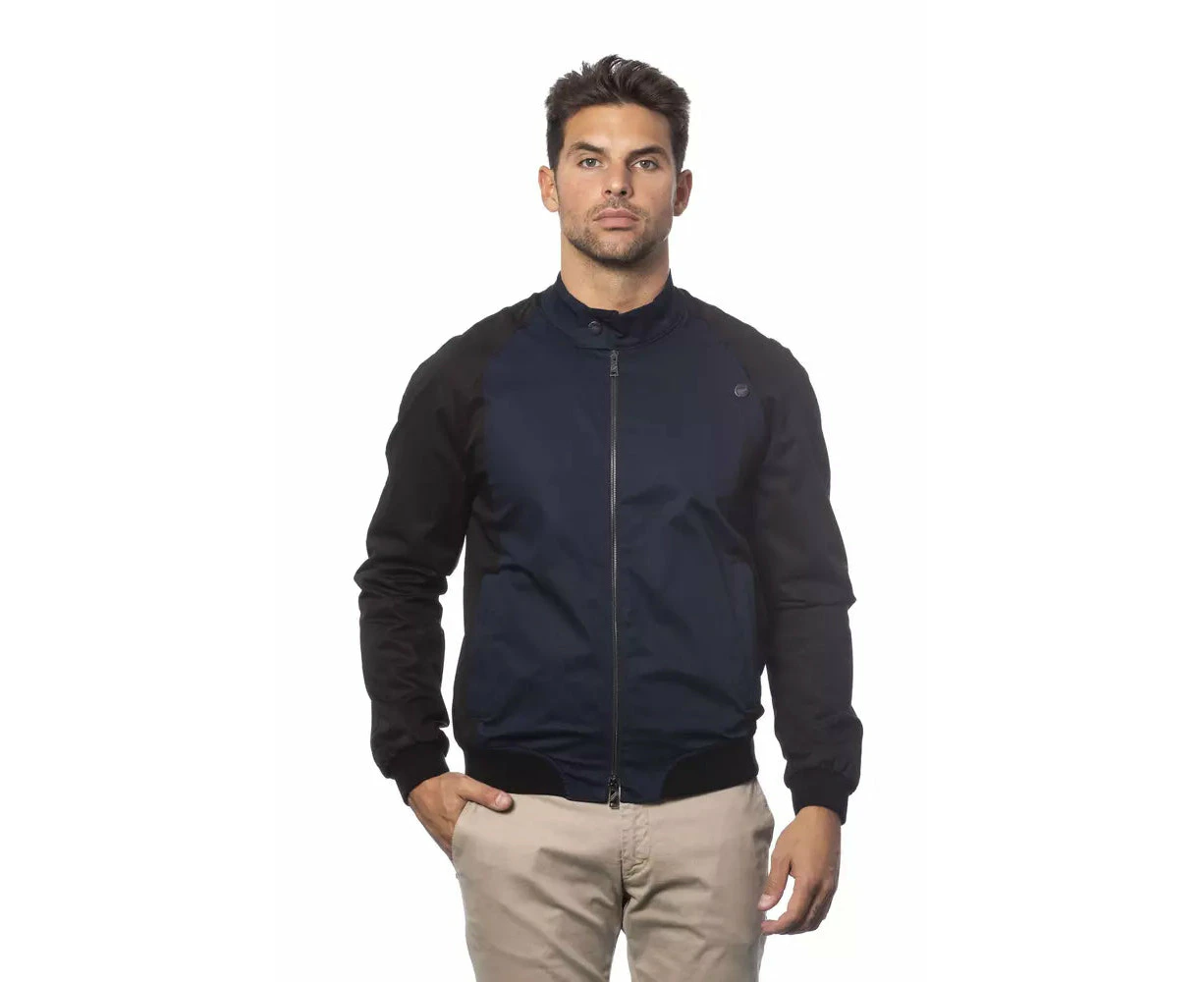 Verri Blue Cotton Men's Bomber Jacket