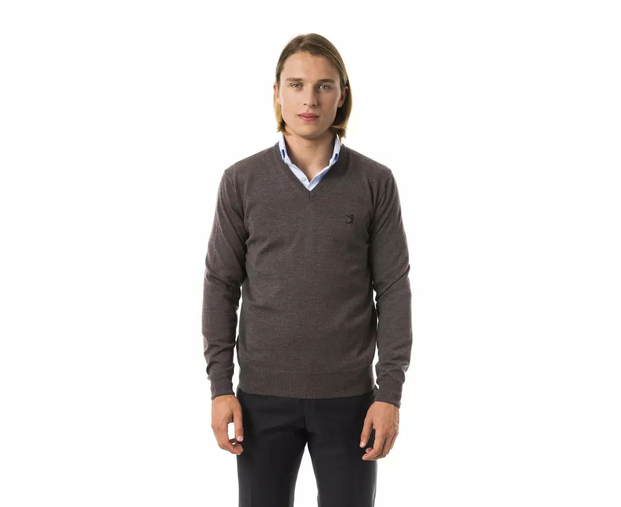 Uominitaliani Gray Merino Men Sweater