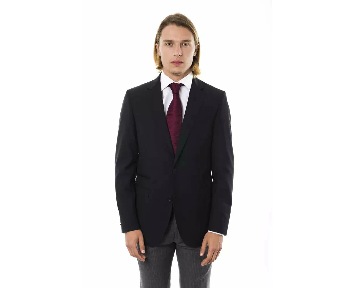 Uominitaliani Black Wool Mens Blazer