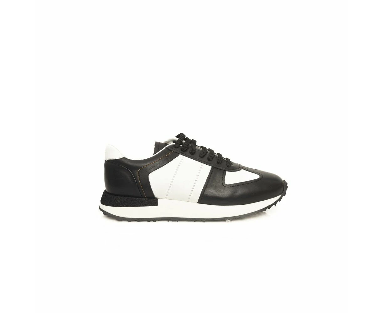 Cerruti 1881 Black Calf Leather Men Sneaker