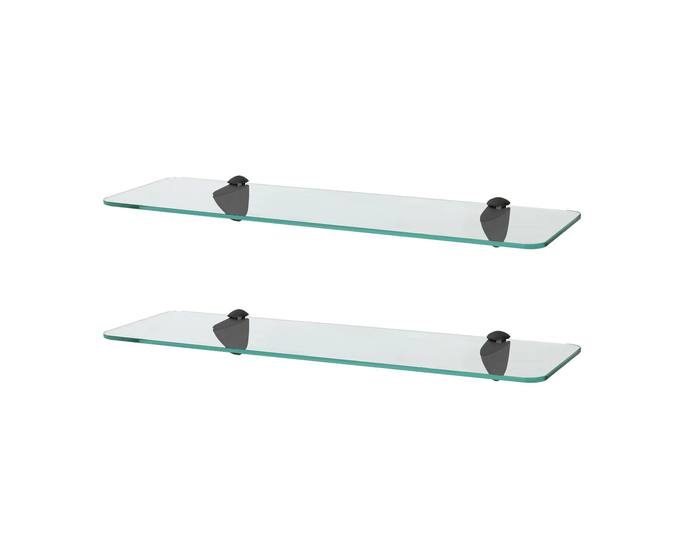 Rounded Floating Glass Bathroom Shelf - 60cm - By Harbour Housewares