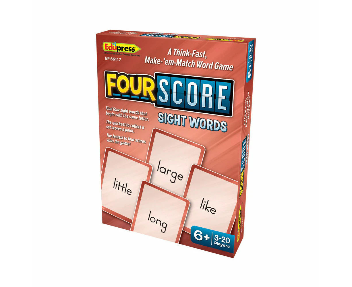 Teacher Created Resources Four Score Card Game Sight Words Kids/Children 6y+