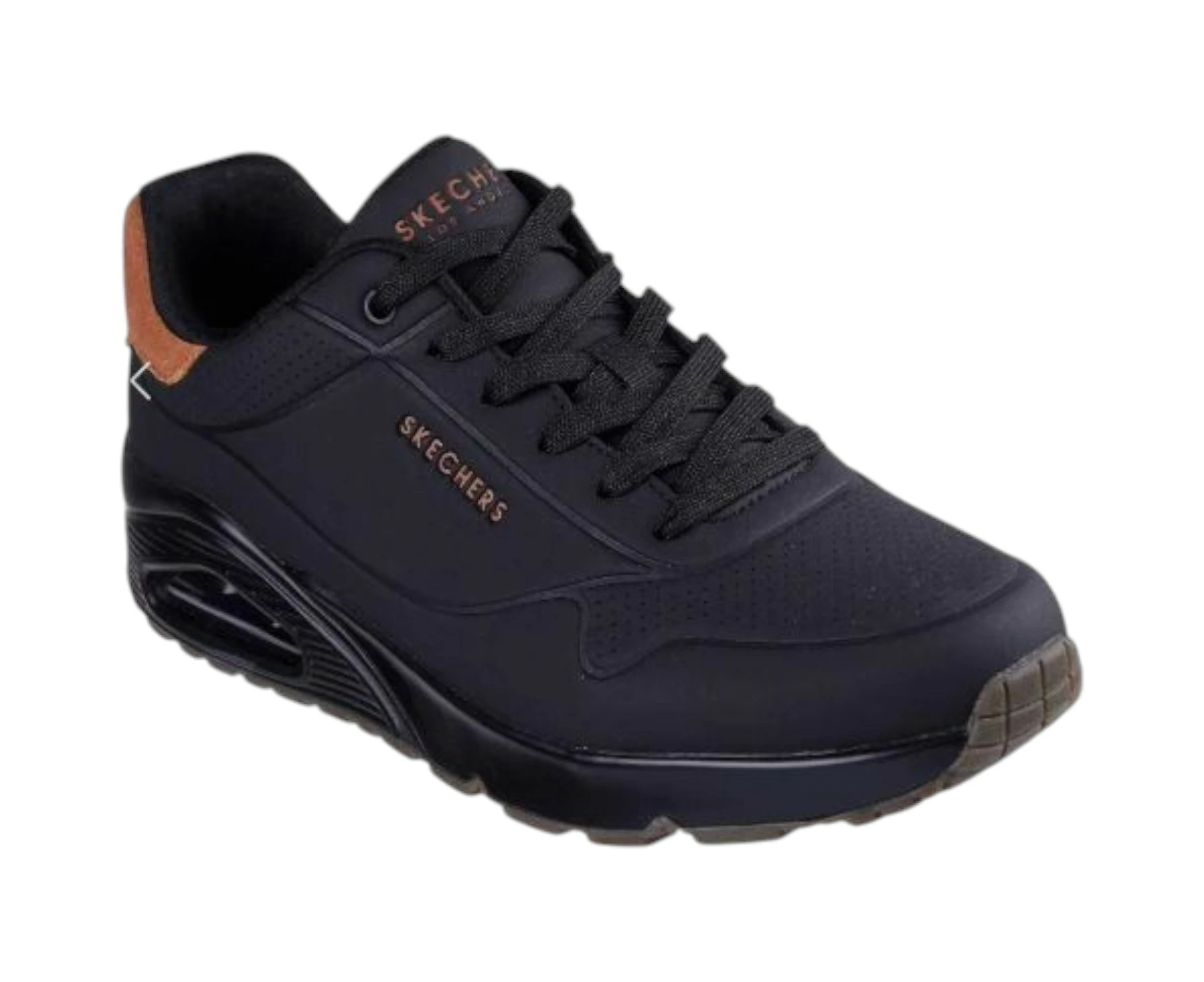 Mens Skechers Uno - Suited On Air Pitch Black Sneaker Shoes