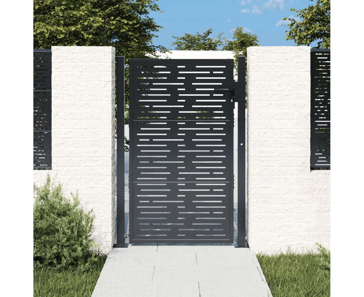 Garden Gate Anthracite 105x155 cm Steel Square Design