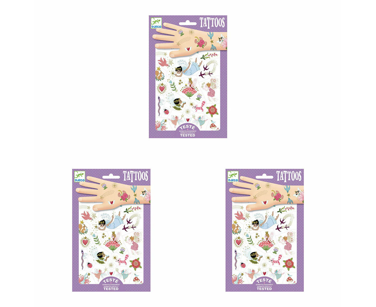 150pc Djeco Fairy Friends Temporary/Fake Tattoos Sticker Fun Party Kids 3y+