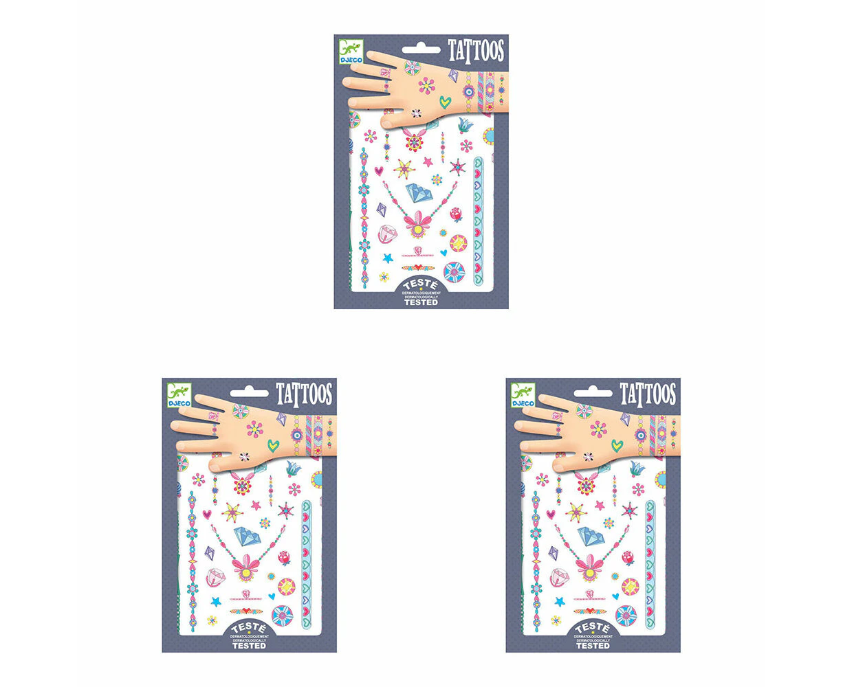 150pc Djeco Jenni's Jewels Temporary/Fake Tattoos Sticker Fun Party Kids 3y+