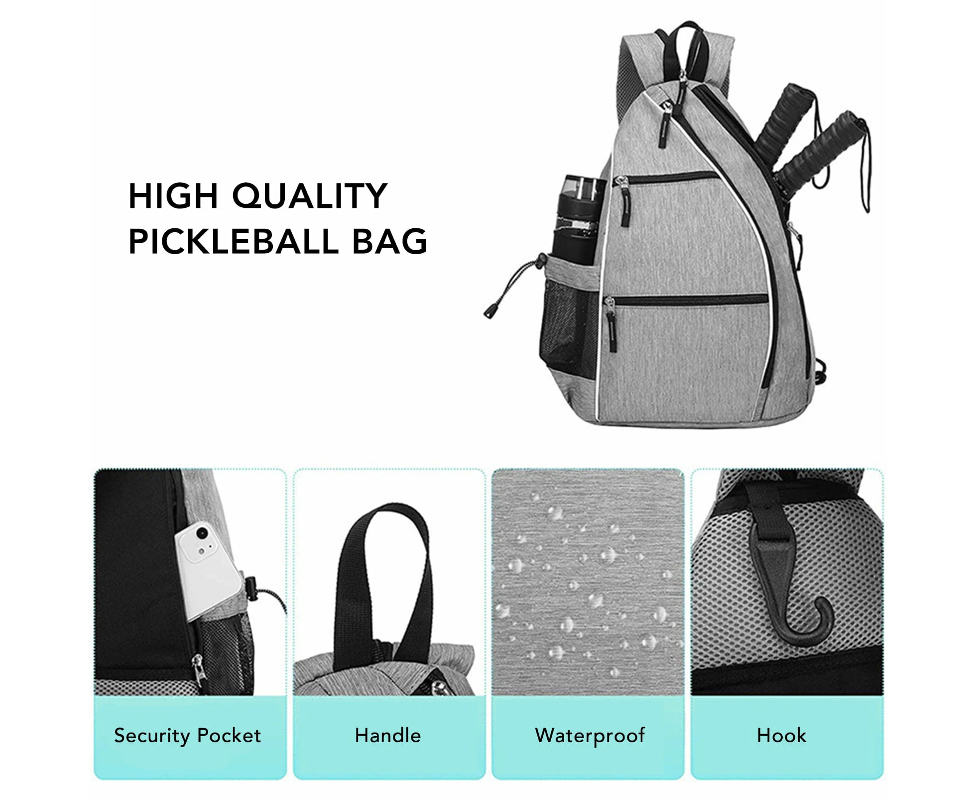 WSECOMM Pickleball Backpack Adjustable Sng Bag Tennis Racket Bag for Pickleball Tennis Badminton