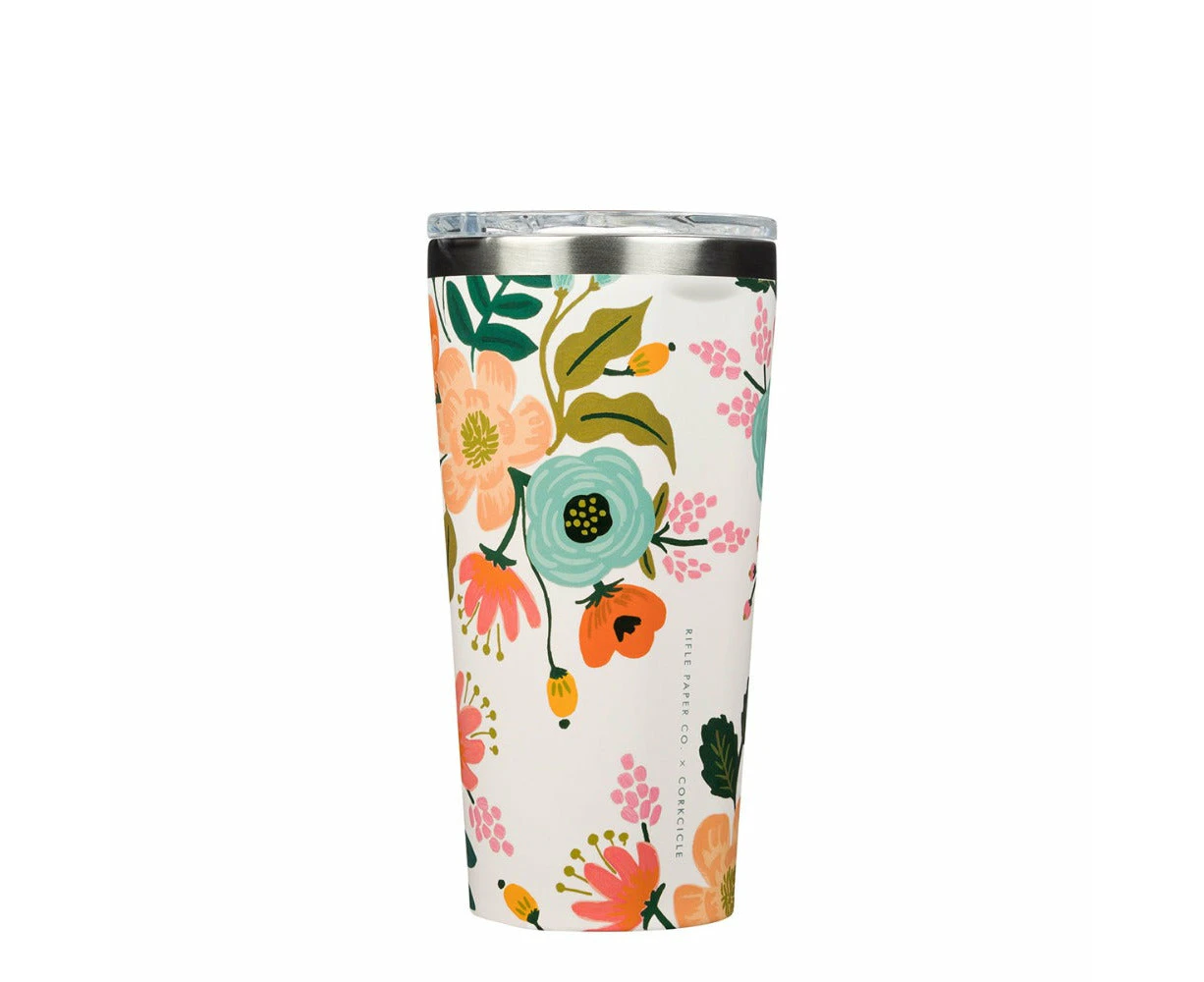 CORKCICLE x RIFLE PAPER CO. Stainless Steel Insulated Tumbler Mug 16oz (475ml) - Cream Lively Floral **CLEARANCE**