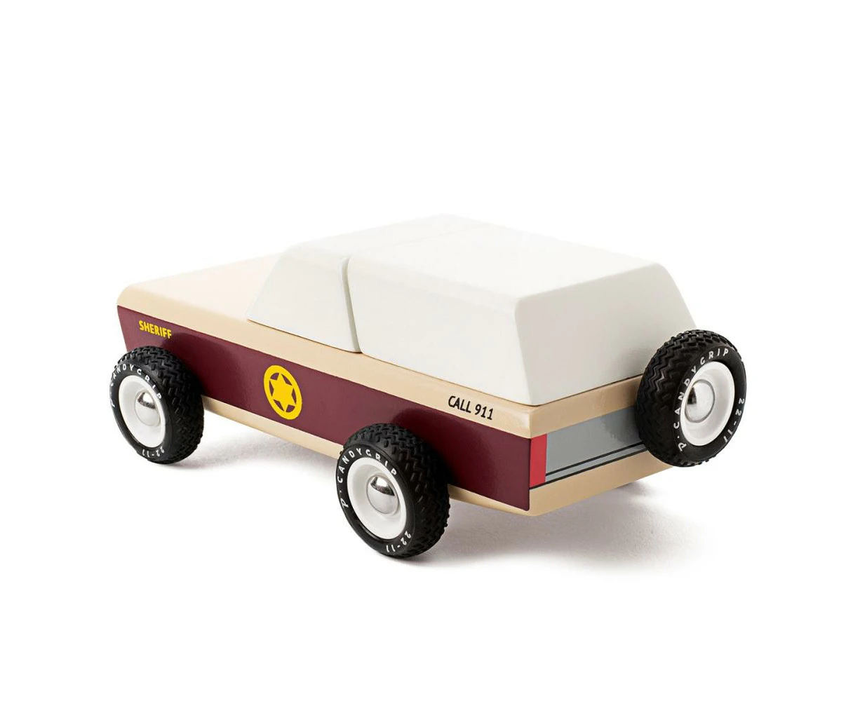 CANDYLAB Sheriff Wooden Toy Car