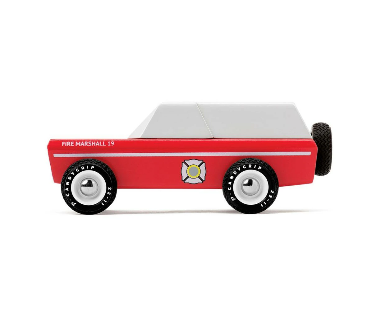 CANDYLAB Fire Marshall Wooden Toy Car