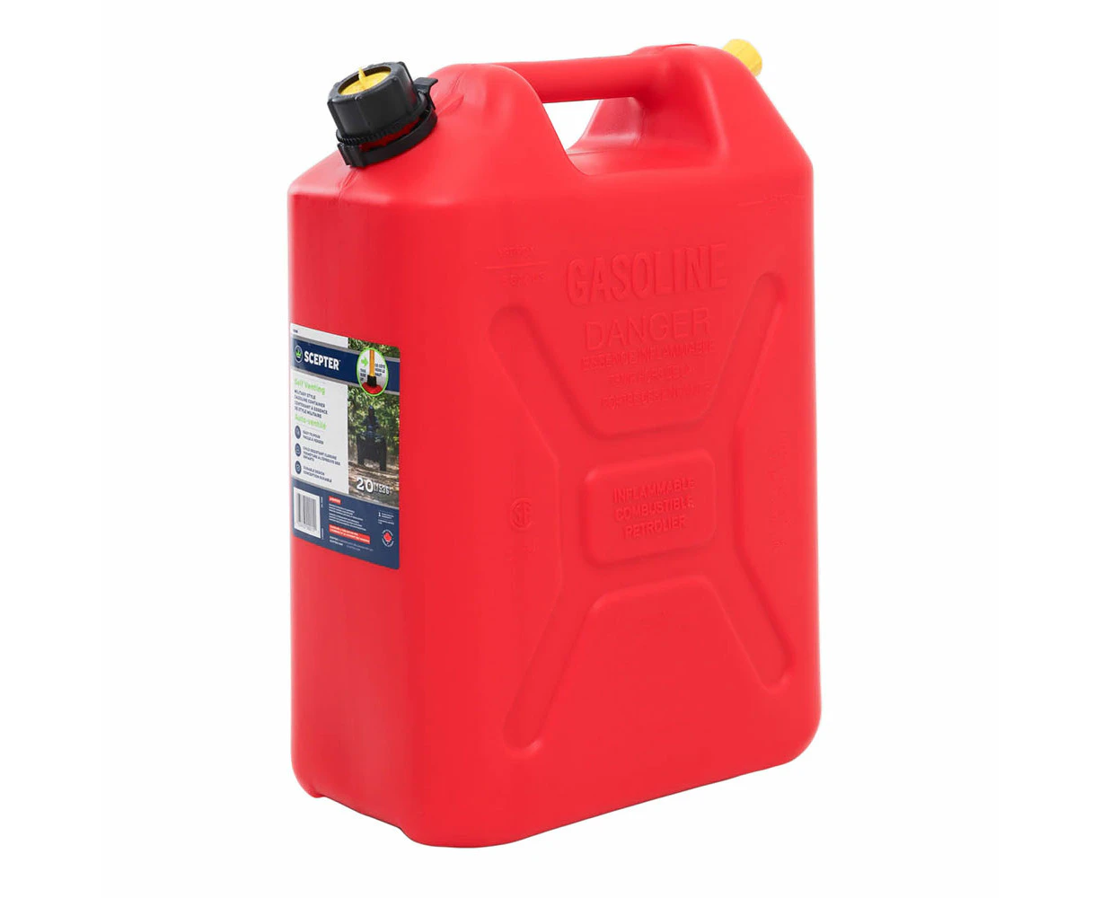 Scepter Red Petrol Tall Style Jerry Can 20L