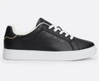 Tommy Hilfiger Women's Essential Metallic Logo Court Sneakers - Black