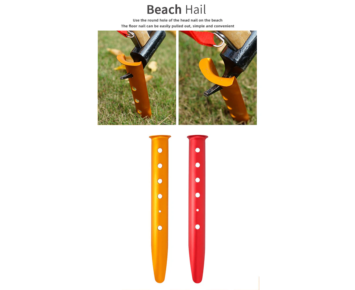 Aluminum Alloy Tent Pegs Outdoor Garden Stakes Ground Nail Heavy Duty Hammock Camping Stake red