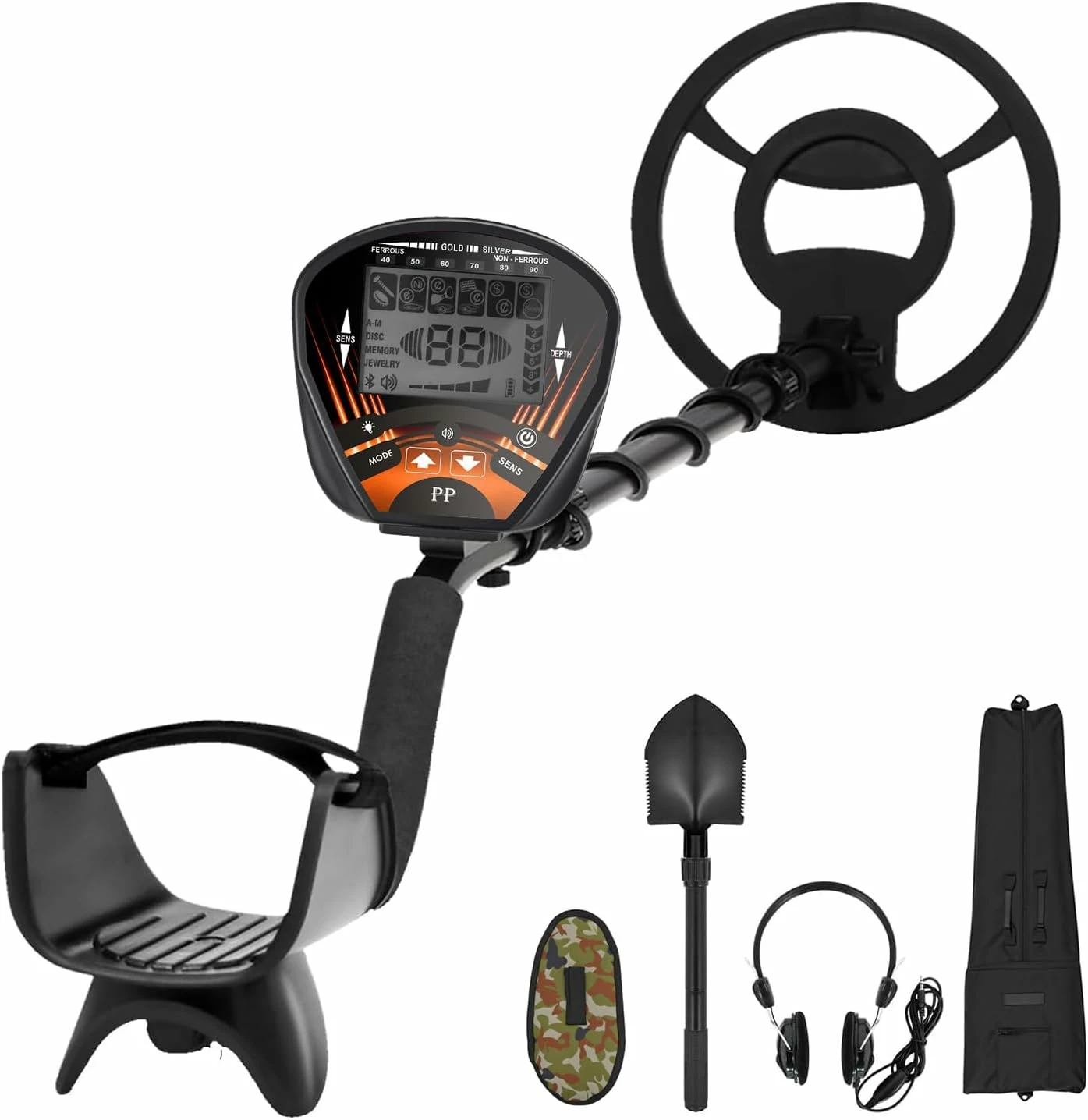 Oppsbuy Metal Detector 5 Modes Waterproof Adjustable Deep Sensitive Searching Gold Digger Automatic Treasure Hunter