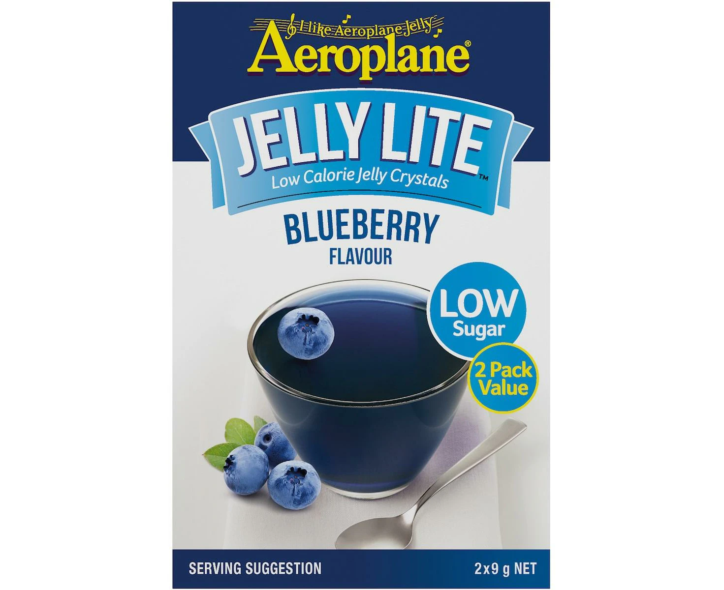 Aeroplane Jelly Lite Blueberry Low Calorie Jelly Powder 18g