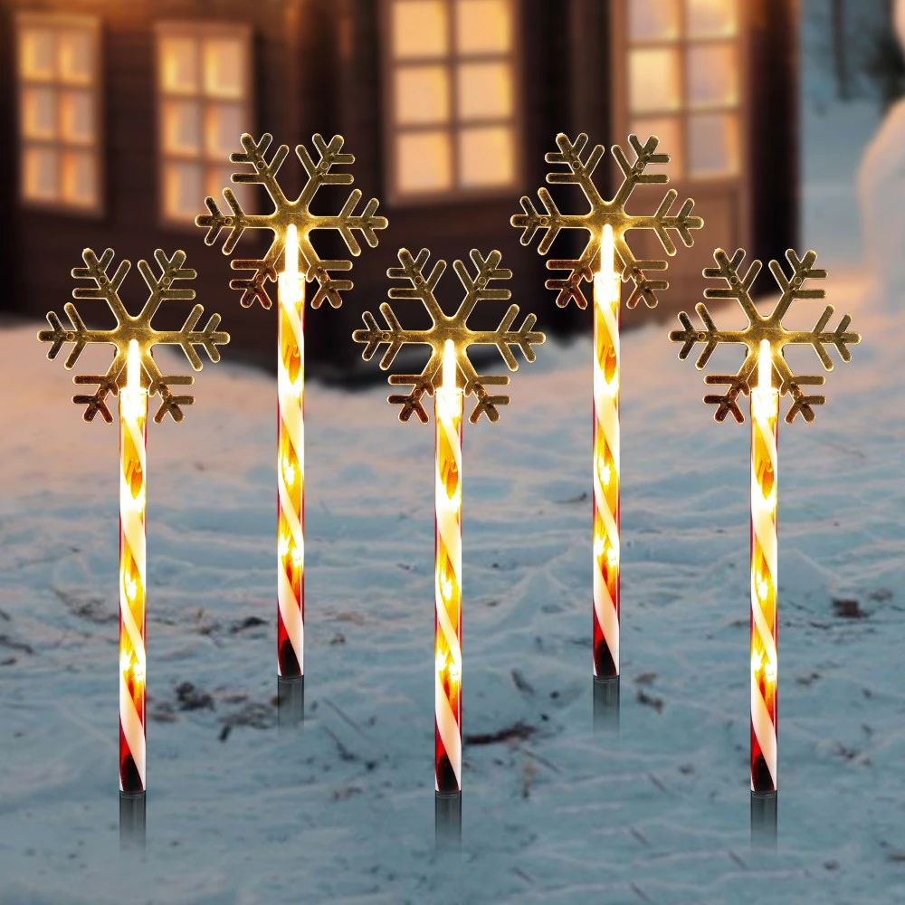 Stockholm Christmas Lights SNOWFLAKE CANDY Path Lights 20 Warm White LED Outdoor