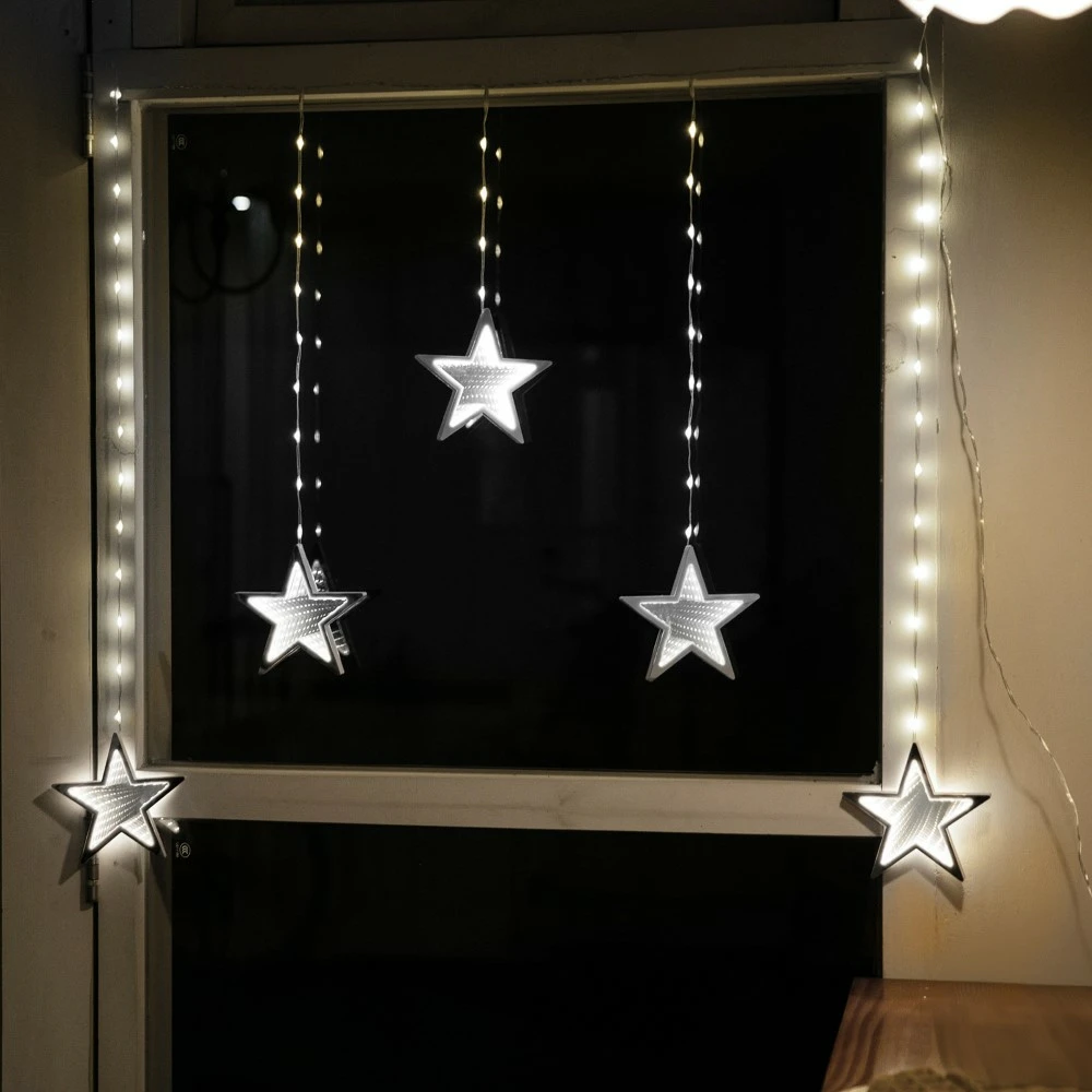 Stockholm 0.8x0.8M Christmas Lights 240 LED Curtain Lights Star Indoor