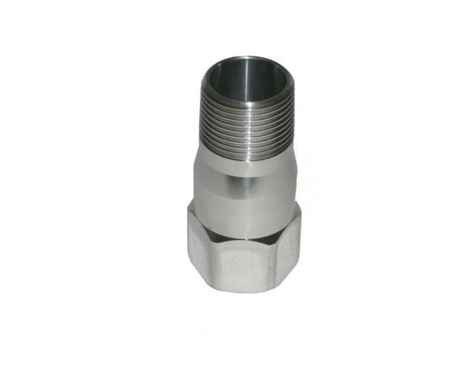 Meziere Water pump fitting extension Chrome Finish 1" NPT Female to 1" NPT Male