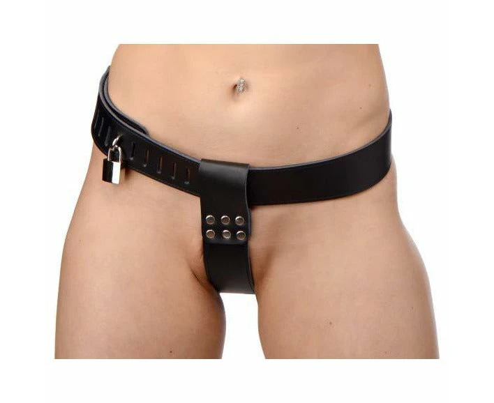 Introducing The Exquisite Pleasure Control: Adjustable Female Chastity Belt Model X1b, Black