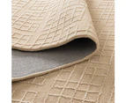 Abasco Croissant Beige Knitted Wool Rug