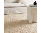 Abasco Croissant Beige Knitted Wool Rug