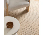 Abasco Croissant Beige Knitted Wool Rug