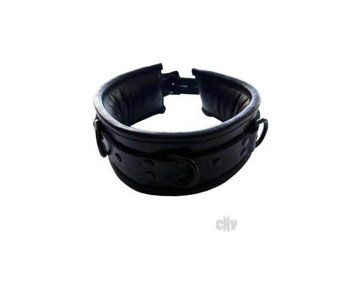 Bondage Boudoir Padded Leather Collar Black Luxurious Comfort For All Players