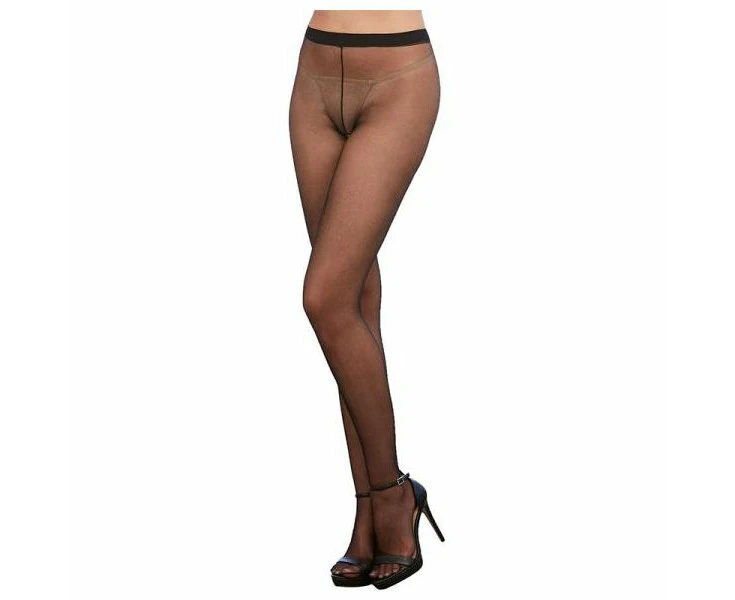 Dreamgirl Sheer Crotchless Pantyhose Black Os Seductive Intimacy For Alluring Nights Style 2022 Women's Enhances Leg Appeal Size 2 14