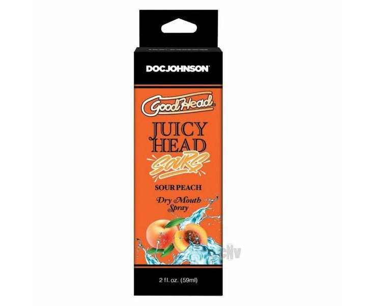 Goodhead Juicy Head Sour Peach 2oz Dry Mouth Spray For Exquisite Oral Sensations: Vegan Friendly, Sugar Free, Paraben Free Unleash Intense Pleasure To