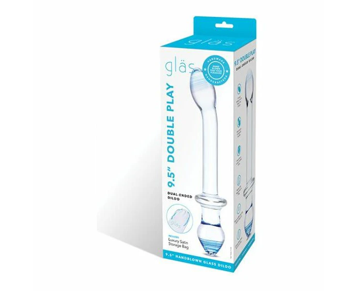 Glas 9.5 Double Play Dual Ended Dildo Clear