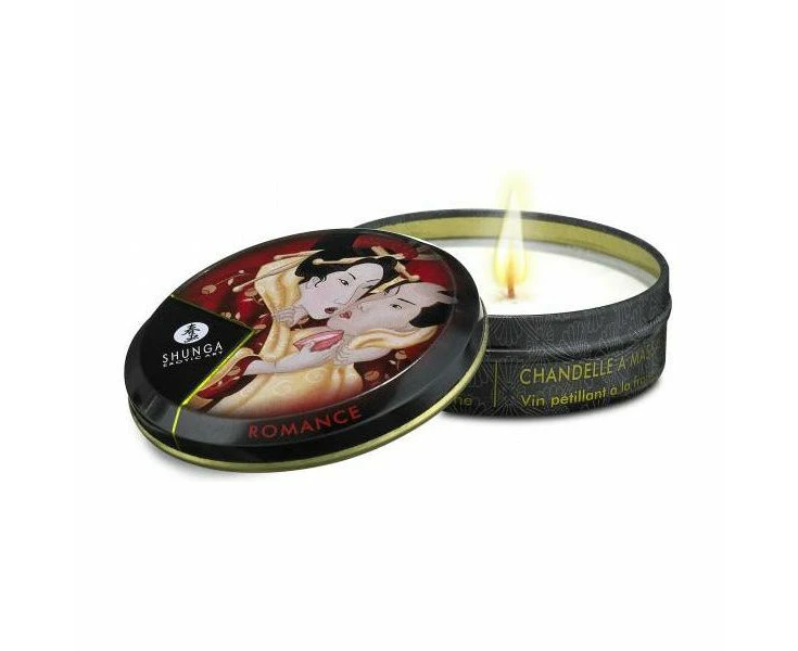 Shunga Erotic Art Massage Candle Sparkling Strawberry Wine 1oz.